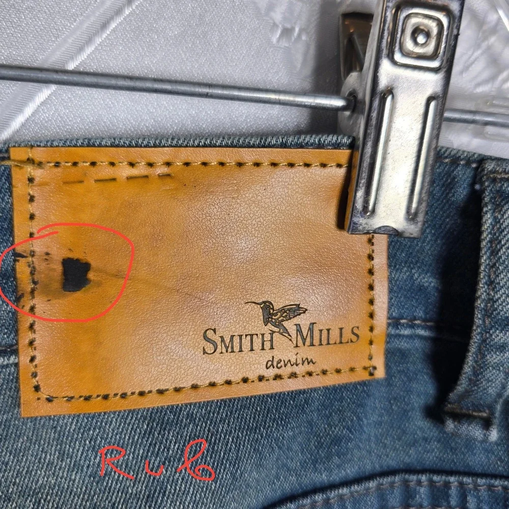 Smith Mills Mens Blue Wash Denim Jeans Straight Fit Casual Stretchy Size 34x30
